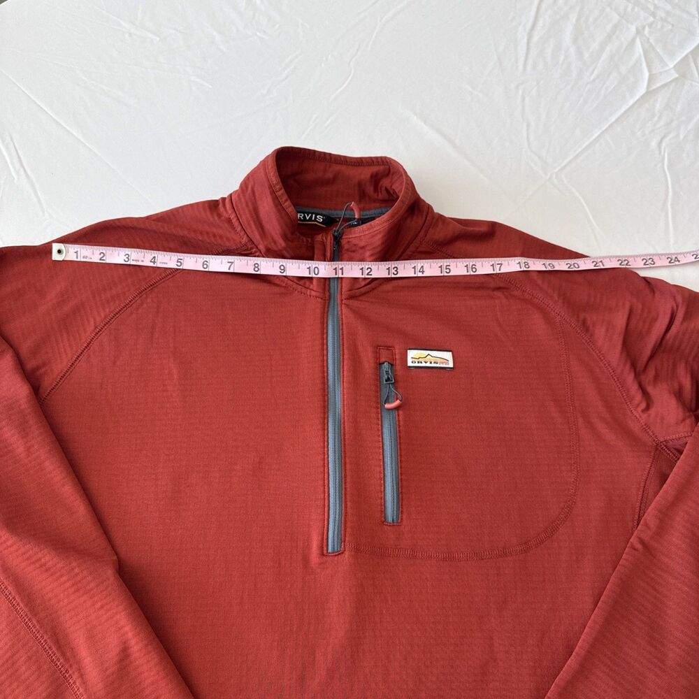 Orvis 1/4 Zip Pullover Performance Stretch Jacket Mens XL Rust Athleisure Earthy - Picture 9 of 14